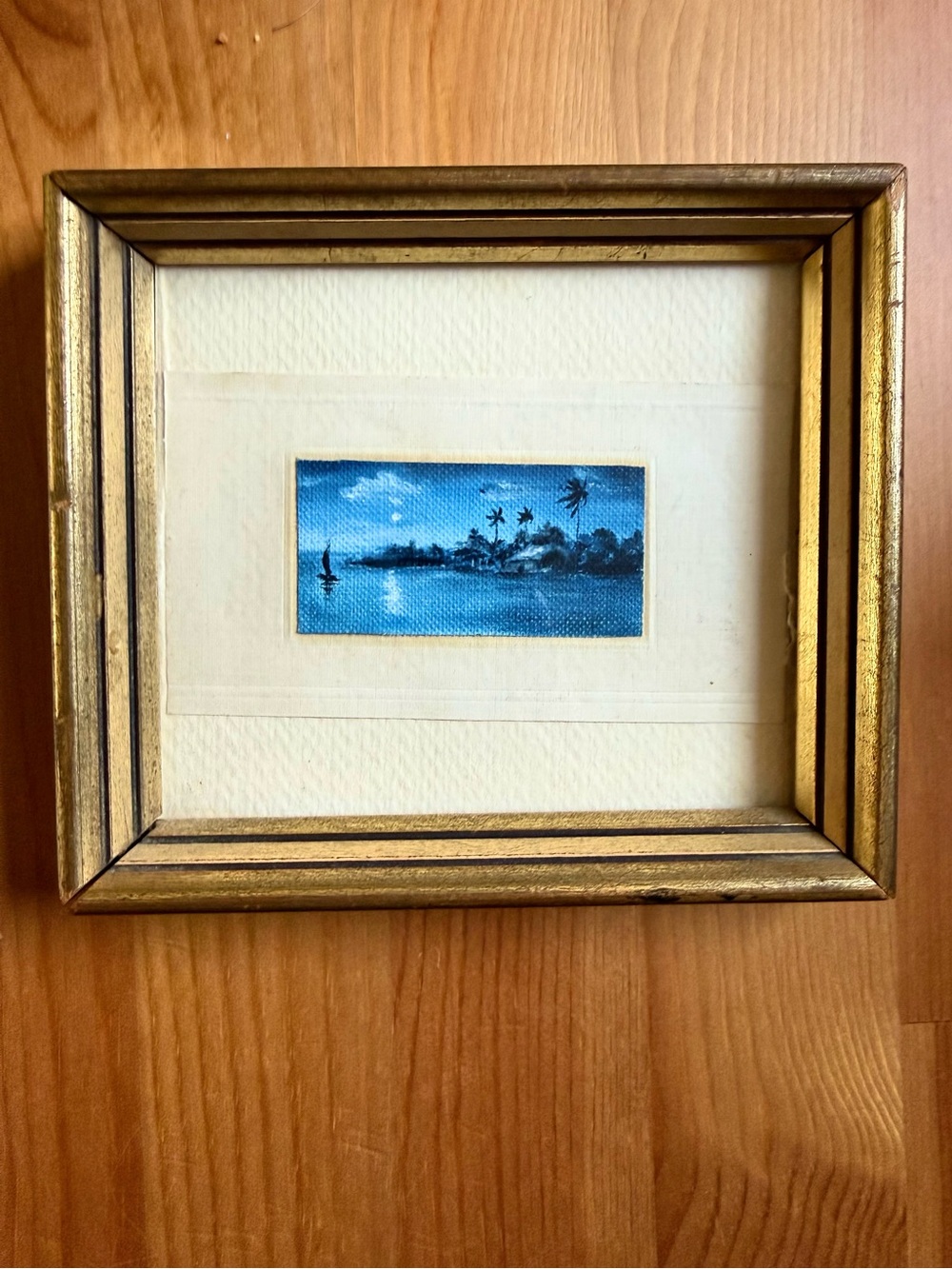 Vintage original framed miniature painting